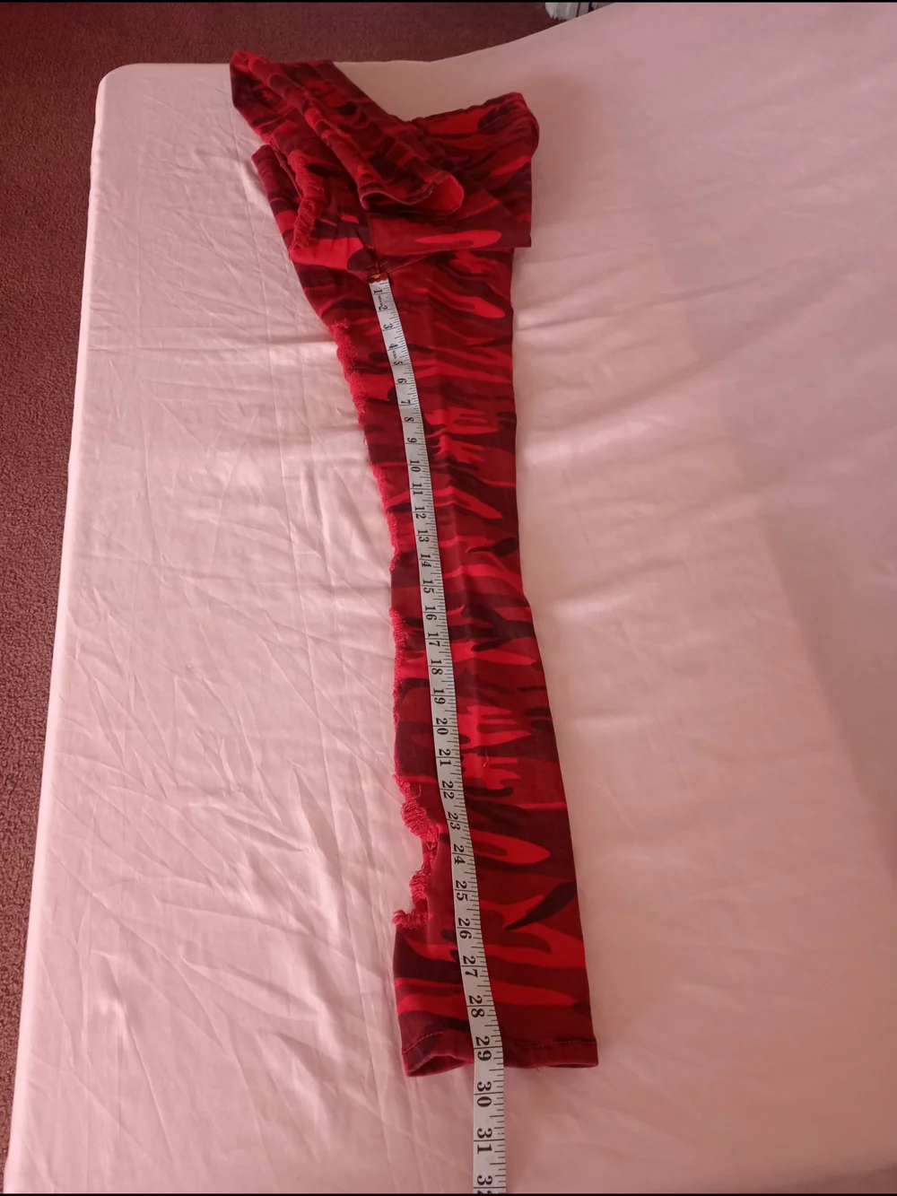 Blue Topic Red Camo Jeans Sz. 7/8 Distressed Women's